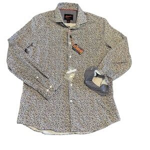 NWT Egara Men's Slim Fit Long Sleeve Casual Shirt Non-Iron Button Size Medium